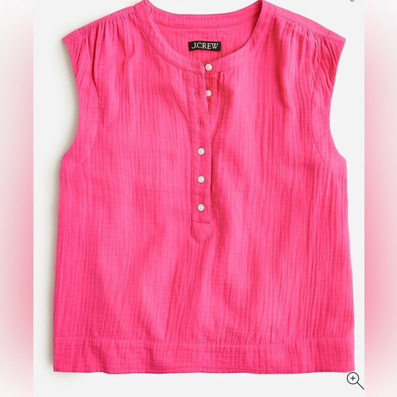 NWT: J.Crew Cora Fushia Gauze Sleeveless Top - Picture 2 of 6